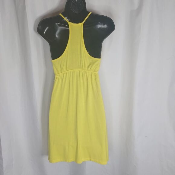 Papaya Halter Neck Yellow Fit and Flare Dress Small - Picture 2 of 5